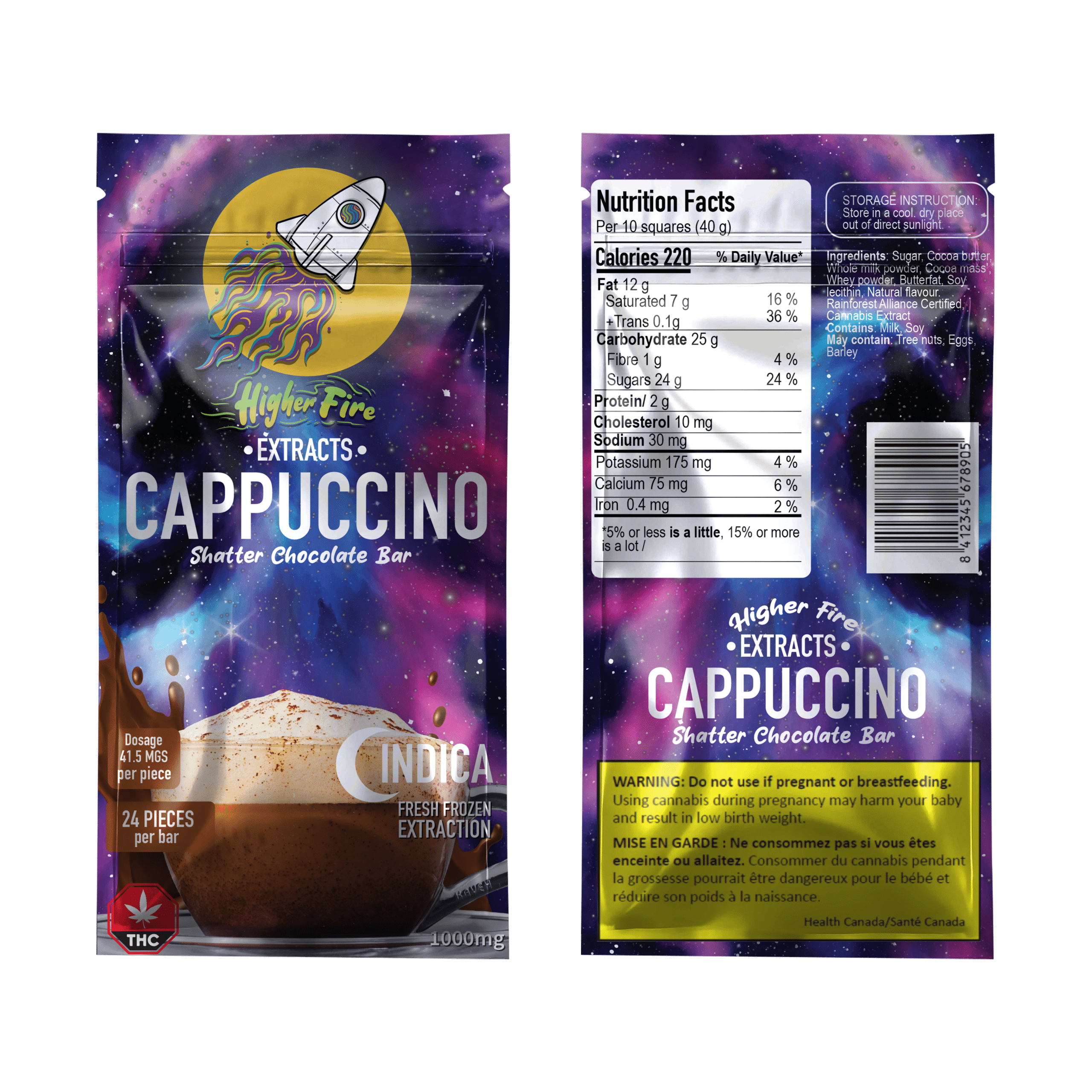 Higher Fire Extracts – Shatter Chocolate Bar – Cappuccino 1000mg THC (Indica) Buy Higher Fire Extracts – Shatter Chocolate Bar – Cappuccino 1000mg THC (Indica) online Canada