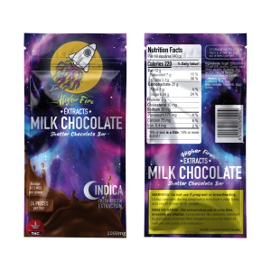Buy Higher Fire Extracts – Shatter Chocolate Bar – Milk Chocolate 1000mg THC (Indica) online Canada