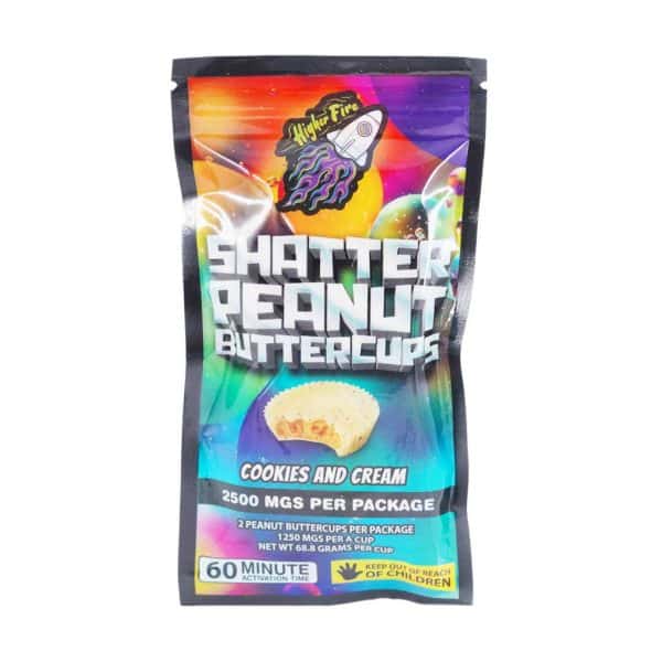 Buy Higher Fire Extracts – Shatter Peanut Butter Chocolate Cups – Cookies and Cream 2500mg THC online Canada