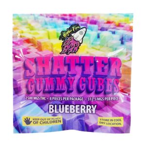 Buy Higher Fire Extracts – Shatter Gummy Cubes – Blueberry 2500mg THC online Canada