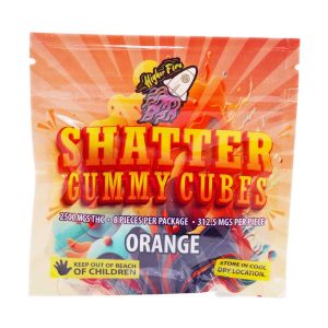 Buy Higher Fire Extracts – Shatter Gummy Cubes – Orange 2500mg THC online Canada