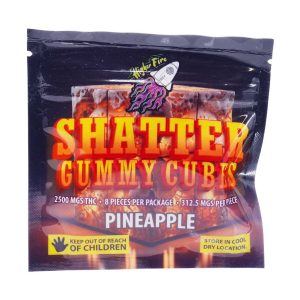 Buy Higher Fire Extracts – Shatter Gummy Cubes – Pineapple 2500mg THC online Canada