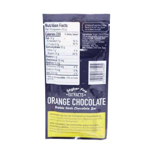 Buy Higher Fire Extracts – Bubble Hash Chocolate Bar – Orange 2000mg THC online Canada