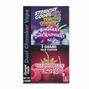 Buy Straight Goods – Dual Chamber Vape –  Blueberry Sour Raspberry Ice + Strawberry Raspberry Cherry (3 Grams + 3 Grams) online Canada