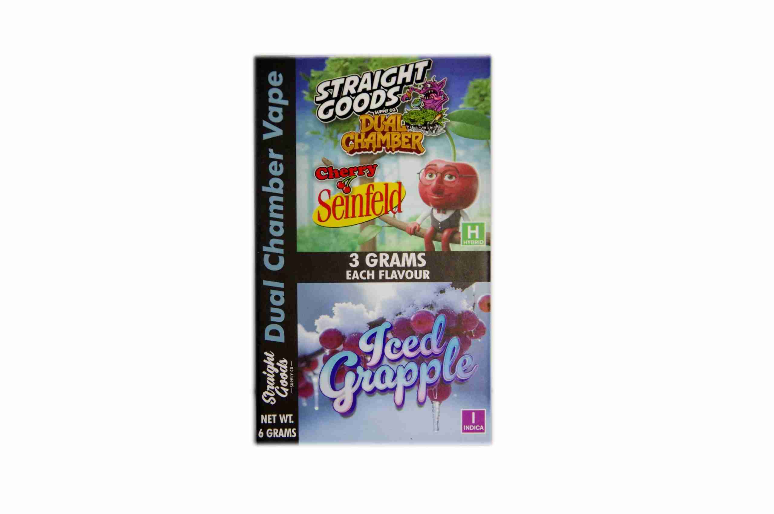 Buy Straight Goods – Dual Chamber Vape –  Cherry Seinfeld + Iced Grapple (3 Grams + 3 Grams) online Canada