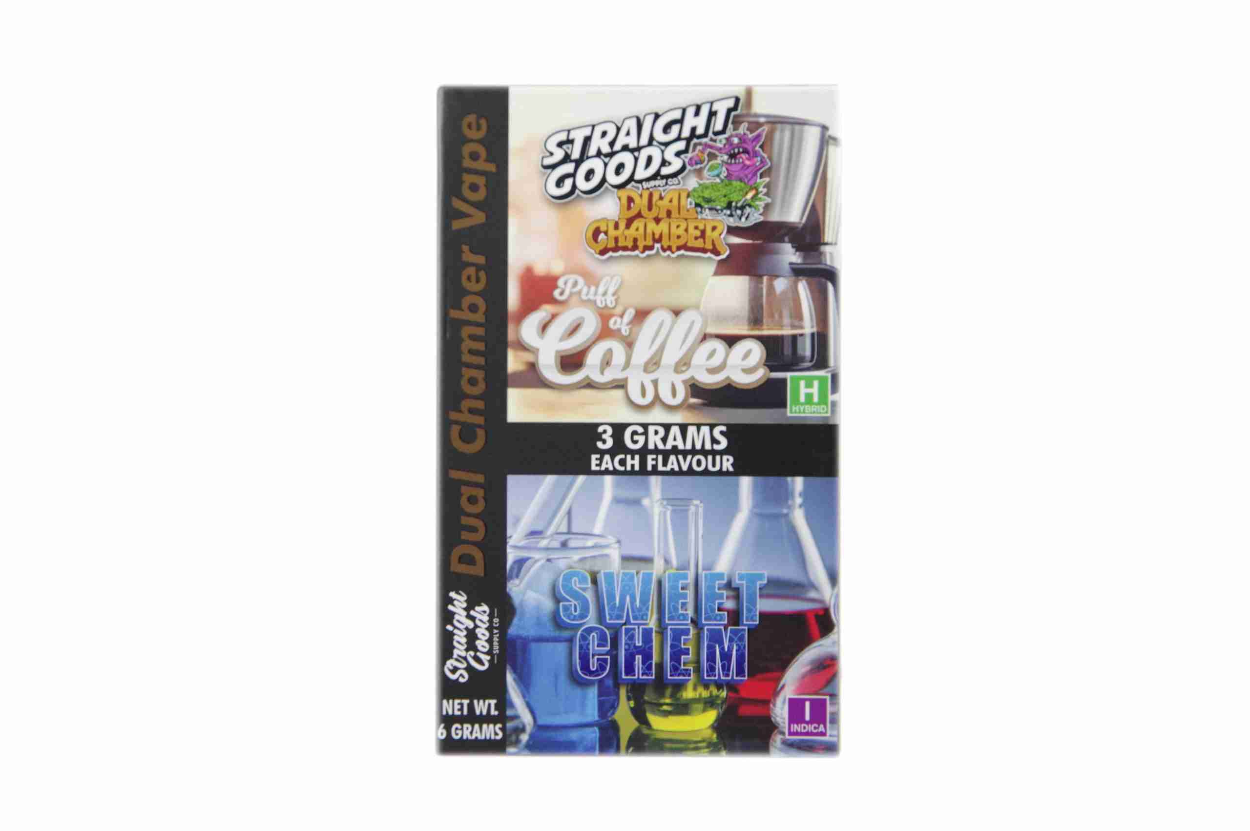 Buy Straight Goods – Dual Chamber Vape – Puff of Coffee + Sweet Chem (3 Grams + 3 Grams) online Canada