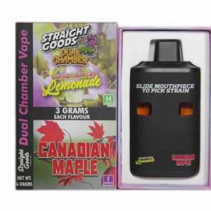 Buy Straight Goods – Dual Chamber Vape –  Cotton Candy Lemonade + Canadian Maple (3 Grams + 3 Grams) online Canada