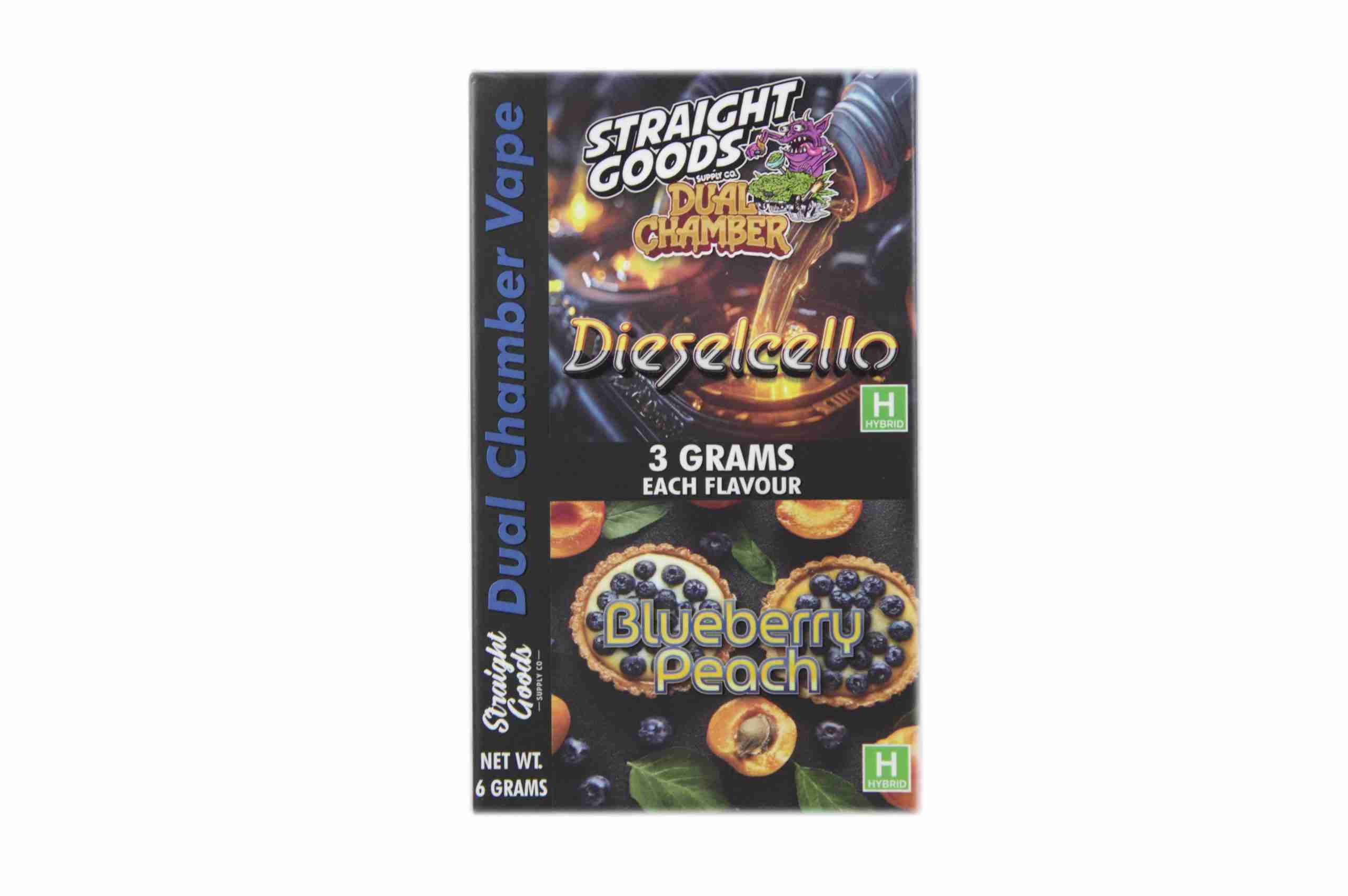 Buy Straight Goods – Dual Chamber Vape –  Dieselcello + Blueberry Peach (3 Grams + 3 Grams) online Canada