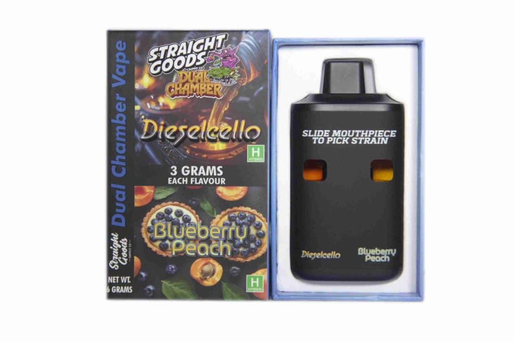Buy Straight Goods – Dual Chamber Vape –  Dieselcello + Blueberry Peach (3 Grams + 3 Grams) online Canada