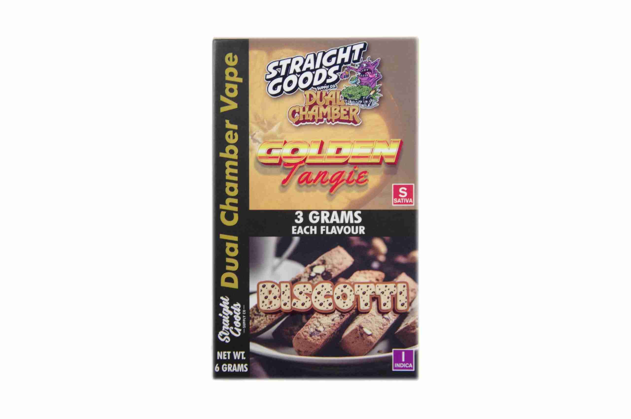 Buy Straight Goods – Dual Chamber Vape – Golden Tangie + Biscotti (3 Grams + 3 Grams) online Canada
