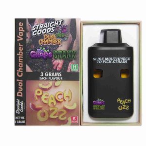Buy Straight Goods – Dual Chamber Vape – Grape Stank + Peach Ozz (3 Grams + 3 Grams) online Canada