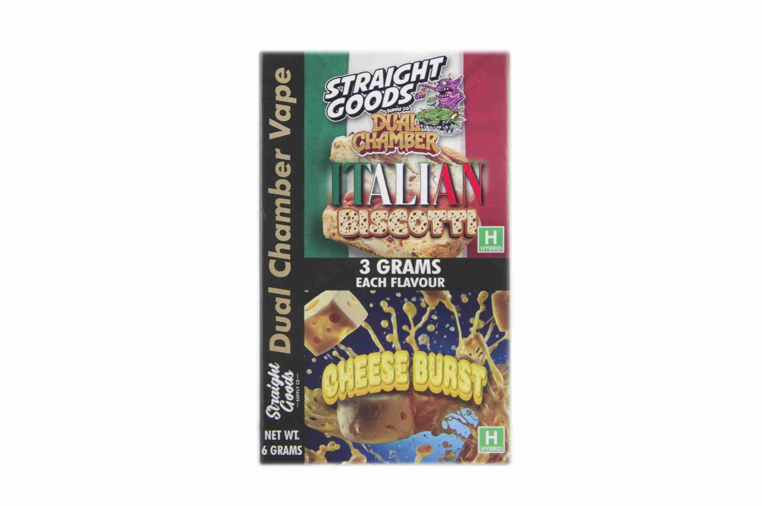 Buy Straight Goods – Dual Chamber Vape – Italian Biscotti + Cheese Burst (3 Grams + 3 Grams) online Canada