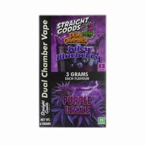 Buy Straight Goods – Dual Chamber Vape – Juicy Blueberry x Purple Urkle (3 Grams + 3 Grams) online Canada