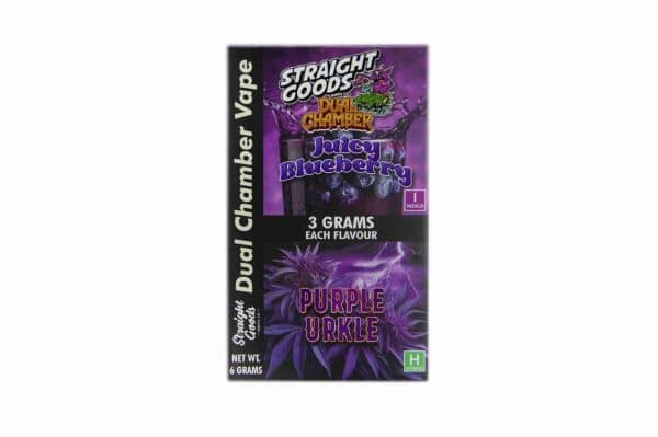 Buy Straight Goods – Dual Chamber Vape – Juicy Blueberry x Purple Urkle (3 Grams + 3 Grams) online Canada