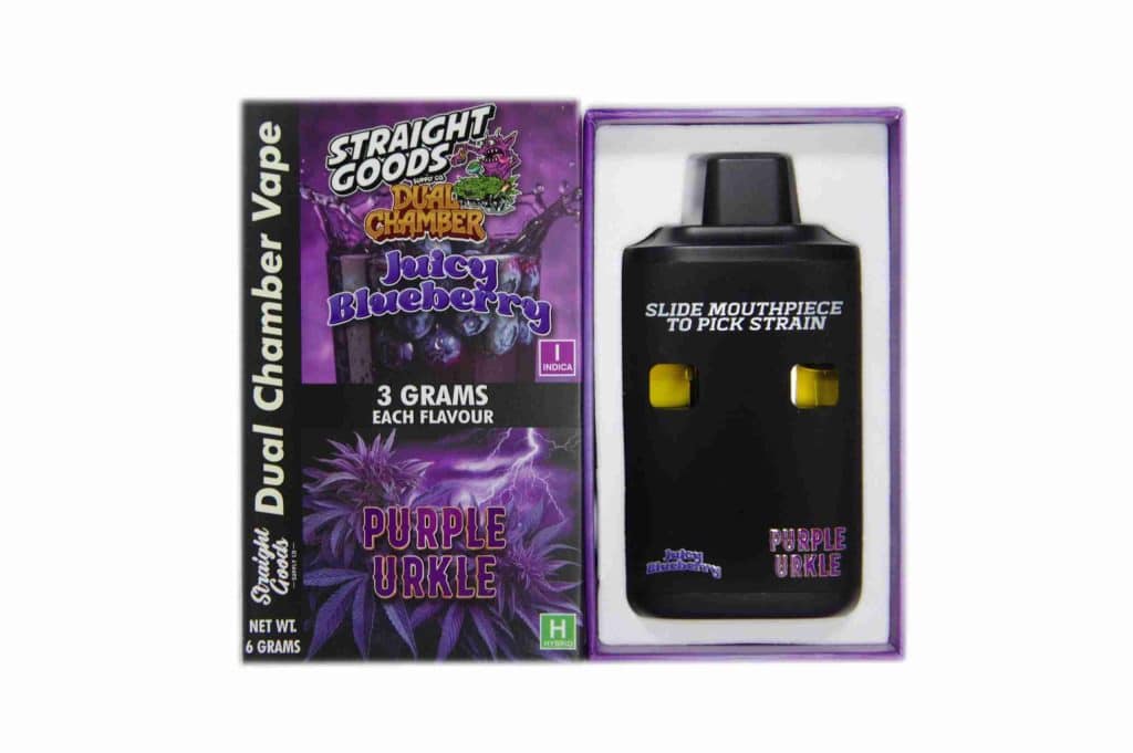 Buy Straight Goods – Dual Chamber Vape – Juicy Blueberry x Purple Urkle (3 Grams + 3 Grams) online Canada