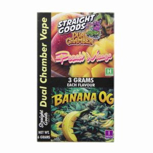 Buy Straight Goods – Dual Chamber Vape – Peach Mango + Banana OG (3 Grams + 3 Grams) online Canada