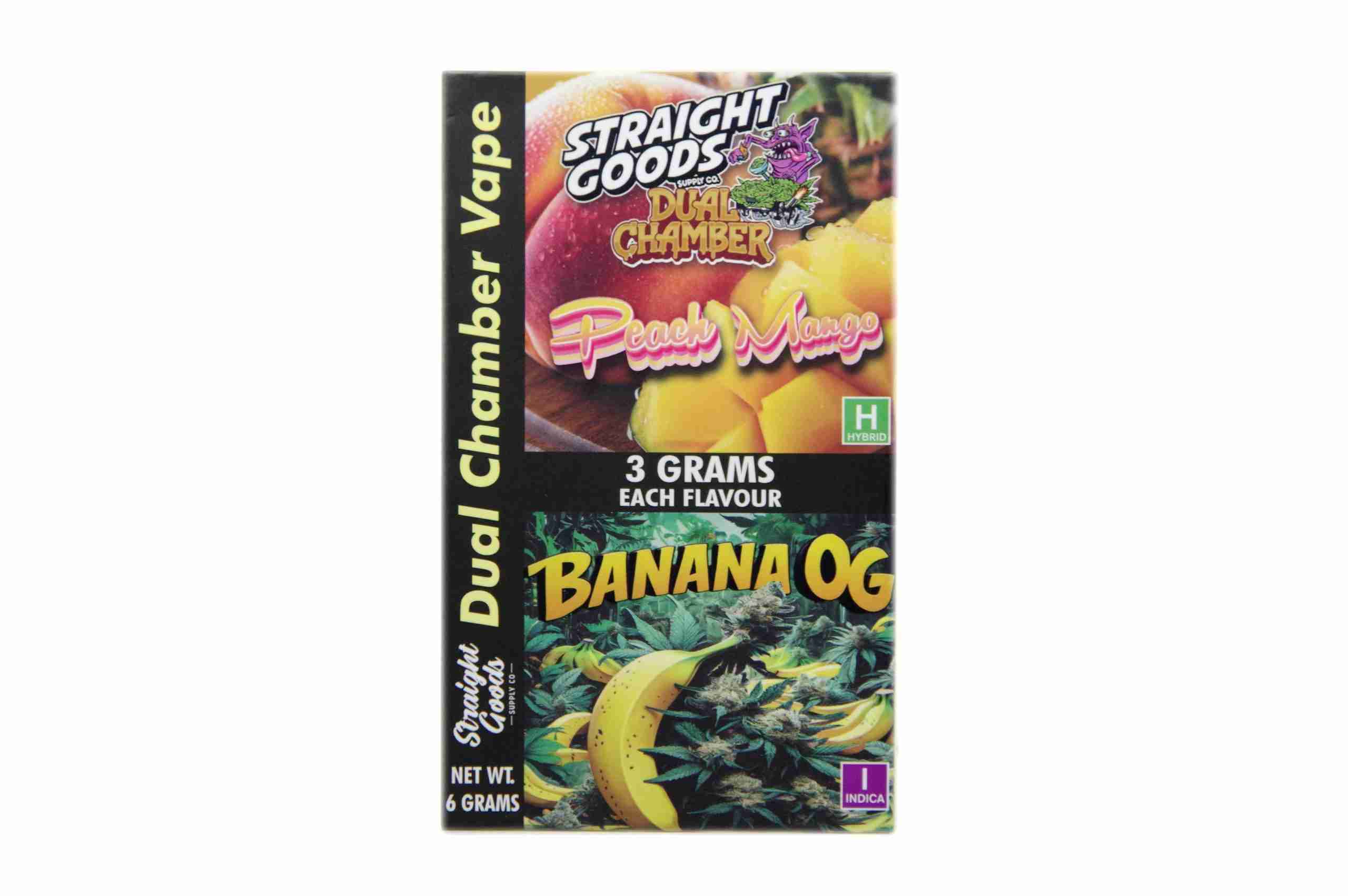 Buy Straight Goods – Dual Chamber Vape – Peach Mango + Banana OG (3 Grams + 3 Grams) online Canada