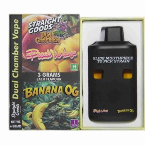 Buy Straight Goods – Dual Chamber Vape – Peach Mango + Banana OG (3 Grams + 3 Grams) online Canada