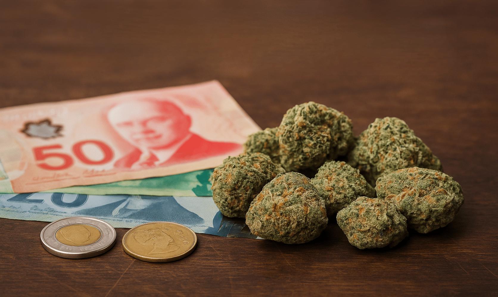 Fruity Pebbles cannabis buds with THC levels ranging from 18% to 25% displayed on text
