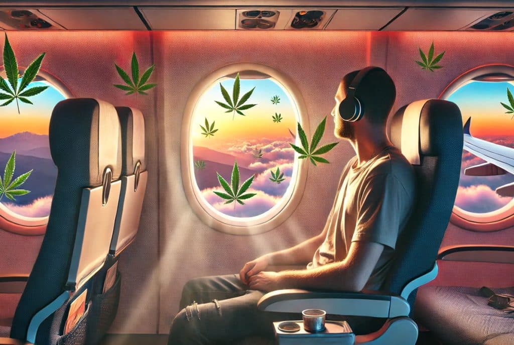 flying with cannabis banner