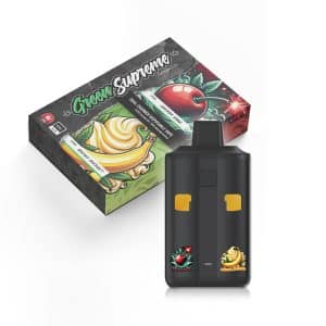 Buy Green Supreme – Dual Chamber Disposable THC Vape Pen – Cherry Bomb + Banana Sherbet (3 Grams + 3 Grams) online Canada