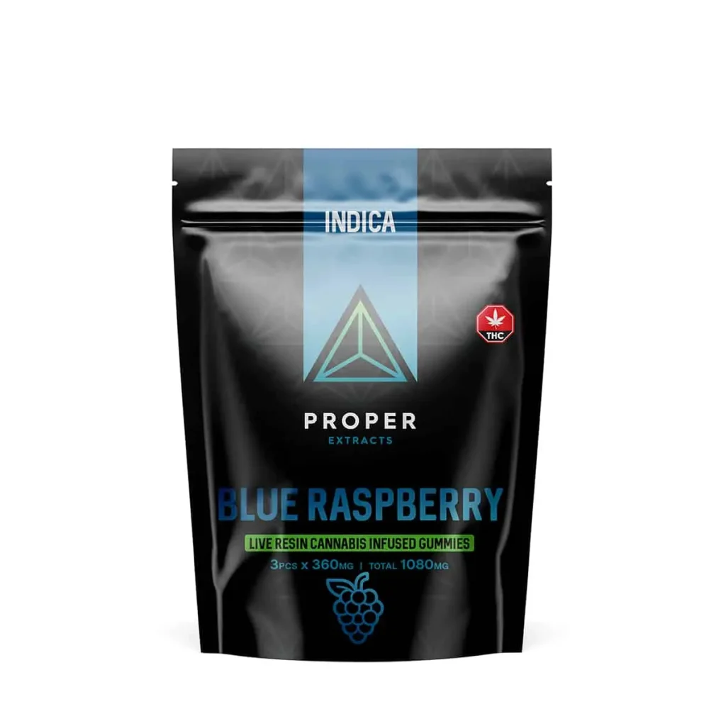 Buy Proper Extracts Edibles – Triangles 1080mg Live Resin Gummies – Blue Raspberry online Canada