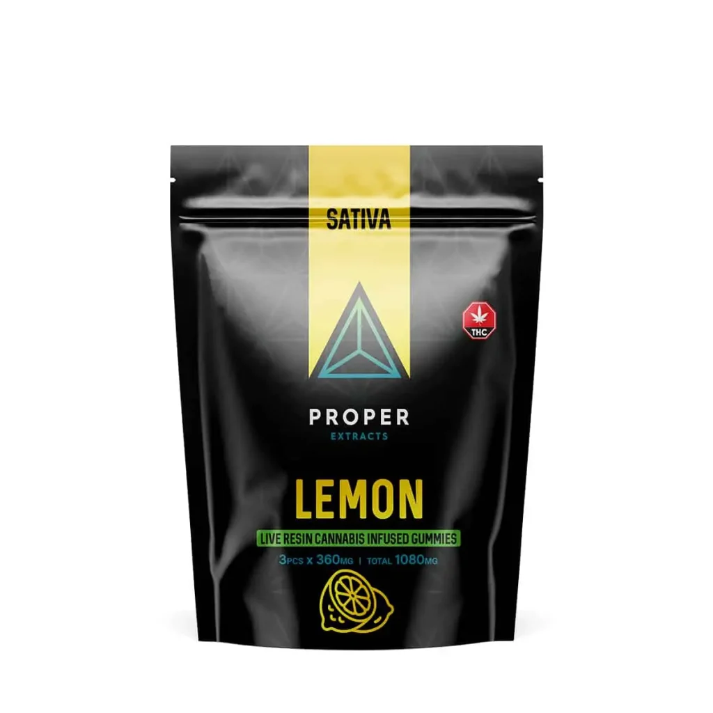 Buy Proper Extracts Edibles – Triangles 1080mg Live Resin Gummies – Lemon online Canada