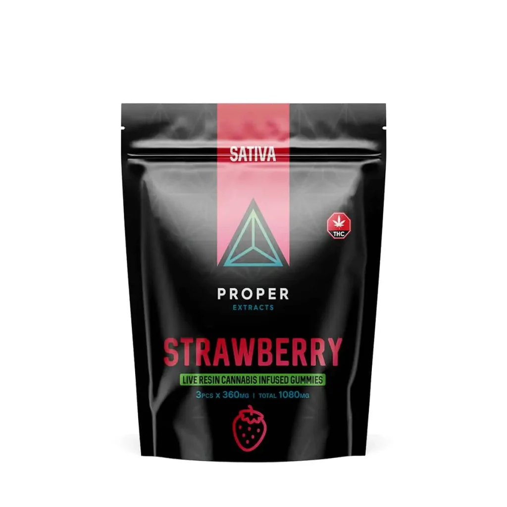 Buy Proper Extracts Edibles – Triangles 1080mg Live Resin Gummies – Strawberry online Canada