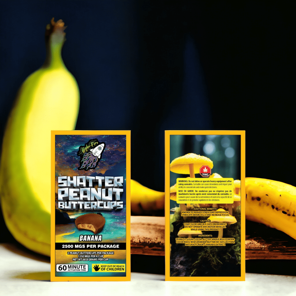 Higher Fire Extracts – Shatter Peanut Butter Chocolate Cups – Banana 2500mg THC Buy Higher Fire Extracts – Shatter Peanut Butter Chocolate Cups – Banana 2500mg THC online Canada