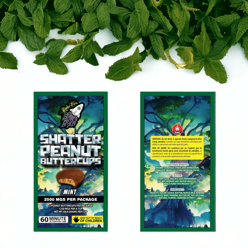 Higher Fire Extracts – Shatter Peanut Butter Chocolate Cups – Mint 2500mg THC Buy Higher Fire Extracts – Shatter Peanut Butter Chocolate Cups – Mint 2500mg THC online Canada