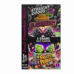 Straight Goods – Dual Chamber Vape – Blackberry + Fruity Pebbles OG (3 Grams + 3 Grams) Buy Straight Goods – Dual Chamber Vape – Blackberry + Fruity Pebbles OG (3 Grams + 3 Grams) online Canada