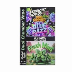 Straight Goods – Dual Chamber Vape – Blue Razz + Fresh Mint (3 Grams + 3 Grams) Buy Straight Goods – Dual Chamber Vape – Blue Razz + Fresh Mint (3 Grams + 3 Grams) online Canada