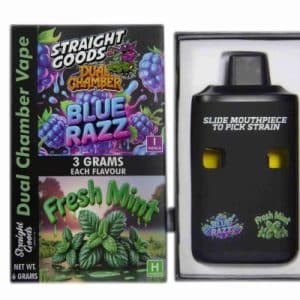 Straight Goods – Dual Chamber Vape – Blue Razz + Fresh Mint (3 Grams + 3 Grams) Buy Straight Goods – Dual Chamber Vape – Blue Razz + Fresh Mint (3 Grams + 3 Grams) online Canada