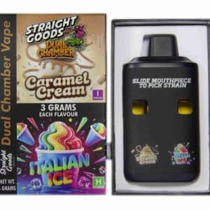 Straight Goods – Dual Chamber Vape – Caramel Cream + Italian Ice (3 Grams + 3 Grams) Buy Straight Goods – Dual Chamber Vape – Caramel Cream + Italian Ice (3 Grams + 3 Grams) online Canada