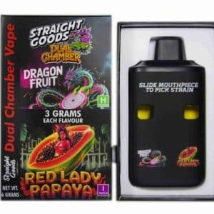Straight Goods – Dual Chamber Vape – Dragon Fruit + Red Lady Papaya (3 Grams + 3 Grams) Buy Straight Goods – Dual Chamber Vape – Dragon Fruit + Red Lady Papaya (3 Grams + 3 Grams) online Canada