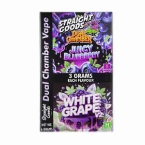 Straight Goods – Dual Chamber Vape – Juicy Blueberry + White Grape V2 (3 Grams + 3 Grams) Buy Straight Goods – Dual Chamber Vape – Juicy Blueberry + White Grape V2 (3 Grams + 3 Grams) online Canada