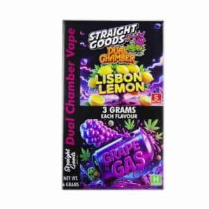 Straight Goods – Dual Chamber Vape – Lisbon Lemon + Grape Gas (3 Grams + 3 Grams) Buy Straight Goods – Dual Chamber Vape – Lisbon Lemon + Grape Gas (3 Grams + 3 Grams) online Canada