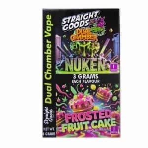 Straight Goods – Dual Chamber Vape – Nuken + Frosted Fruit Cake (3 Grams + 3 Grams) Buy Straight Goods – Dual Chamber Vape – Nuken + Frosted Fruit Cake (3 Grams + 3 Grams) online Canada