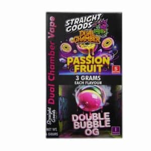 Straight Goods – Dual Chamber Vape – Passion Fruit + Double Bubble OG (3 Grams + 3 Grams) Buy Straight Goods – Dual Chamber Vape – Passion Fruit + Double Bubble OG (3 Grams + 3 Grams) online Canada