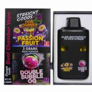 Straight Goods – Dual Chamber Vape – Passion Fruit + Double Bubble OG (3 Grams + 3 Grams) Buy Straight Goods – Dual Chamber Vape – Passion Fruit + Double Bubble OG (3 Grams + 3 Grams) online Canada