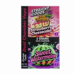 Straight Goods – Dual Chamber Vape – Strawberry Cheesecake + Sweet Watermelon (3 Grams + 3 Grams) Buy Straight Goods – Dual Chamber Vape – Strawberry Cheesecake + Sweet Watermelon (3 Grams + 3 Grams) online Canada