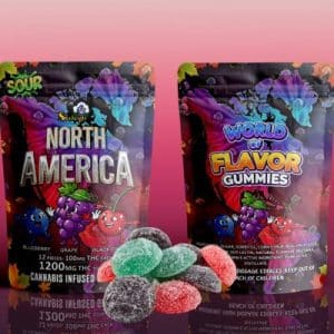Sky High Edibles – World of Flavor Gummies – North America (1200mg THC) Buy Sky High Edibles – World of Flavor Gummies – North America (1200mg THC) online Canada