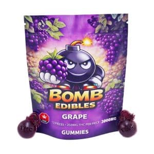 Buy Bomb Edibles – 3000mg THC Gummies – Grape online Canada