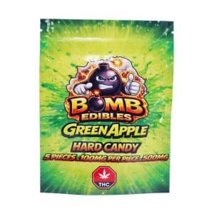Buy Bomb Edibles – 500mg THC Hard Candy – Green Apple online Canada