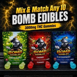 Buy Bomb Edibles Gummies 3000mg  THC – Mix and Match – 10 Pack online Canada