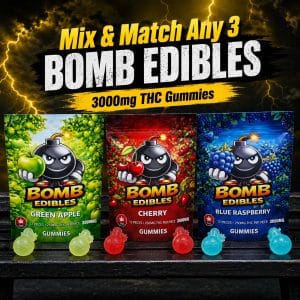 Buy Bomb Edibles Gummies 3000mg  THC – Mix and Match – 3 Pack online Canada