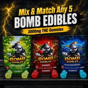 Buy Bomb Edibles Gummies 3000mg  THC – Mix and Match – 5 Pack online Canada