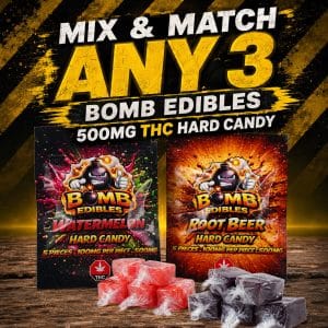 Buy Bomb Edibles Hard Candies 500mg  THC – Mix and Match – 3 Pack online Canada