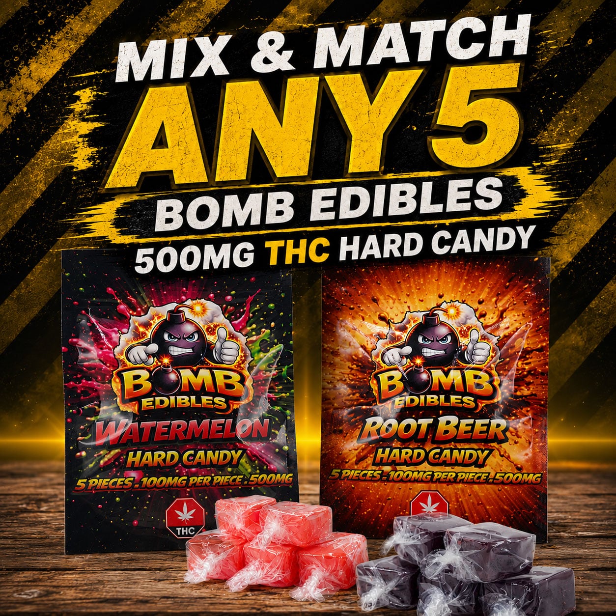 Bomb Edibles Hard Candies 500mg THC – Mix and Match – 5 Pack Buy Bomb Edibles Hard Candies 500mg THC – Mix and Match – 5 Pack online Canada