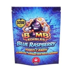 Buy Bomb Edibles – 500mg THC Hard Candy – Sour Blue Raspberry online Canada